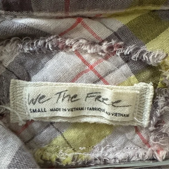 Free People We The Free Seeking Starlight Plaid Button-Up Shirt size Small - Picture 11 of 13